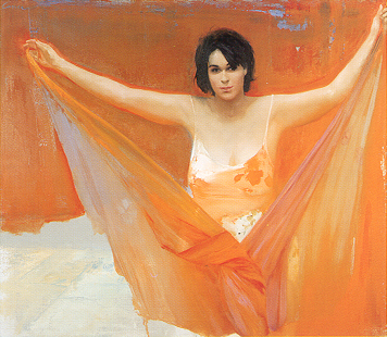 Luca Conca, 'Woman in Orange'